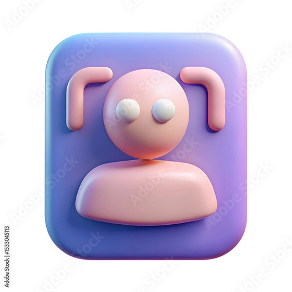 Obraz 3d glossy contact icon on a transparent background
