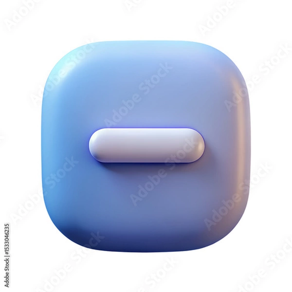 Obraz 3d  Minus (-) icon on a transparent background