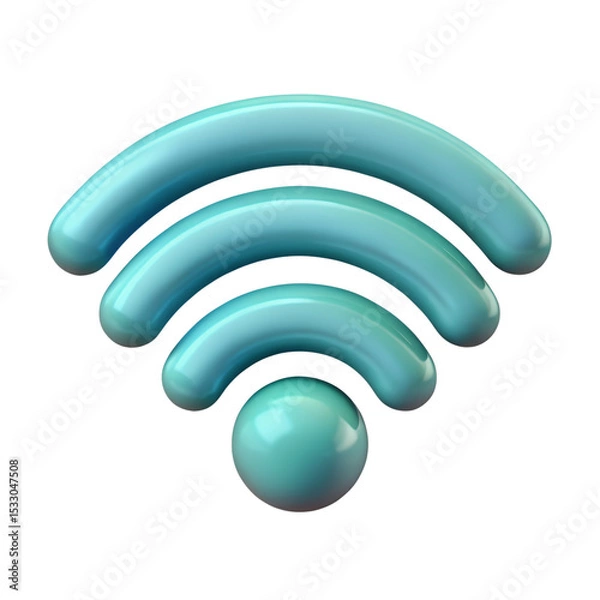 Obraz 3d wireless network icon on a transparent background