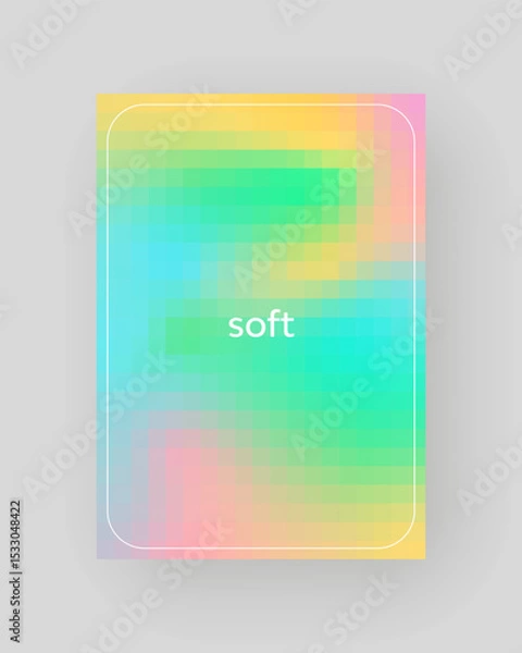 Obraz Poster with soft pixel gradient, pastel color pattern.