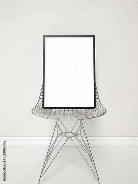 Obraz Poster frame on the chair, background.