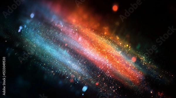 Fototapeta Dusted, scratched Holographic Abstract Blurred background, noise, grain, small dust artifacts