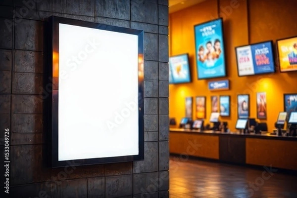 Obraz blank showcase billboard or advertising light box for your text message or media content.