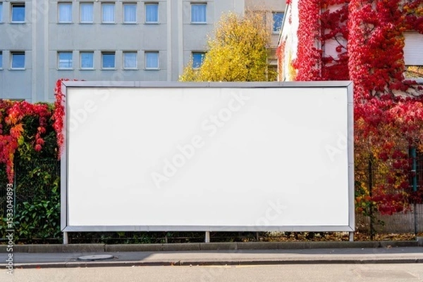 Obraz banner for advertisement on the fence of the building.
