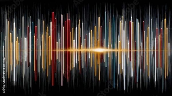 Fototapeta Symmetrical arrangement of vibrant colors creates a stunning effect against a dark background, highlighting each unique tone with clarity
