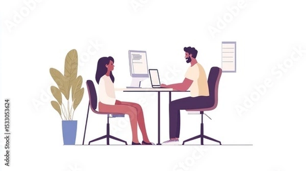 Obraz Two people in an office setting