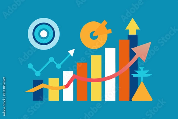 Obraz Business Growth and Financial Success Illustration for Investment Strategies