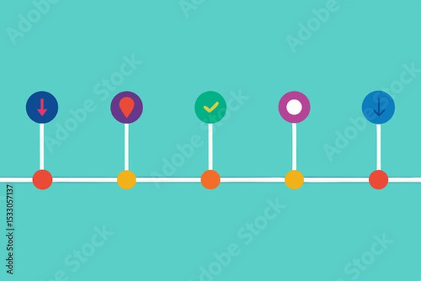 Obraz Infographic Illustrating a Process with Five Distinct Steps