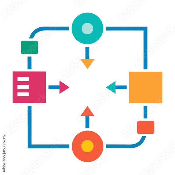 Fototapeta Visual Representation of a Business Workflow Process