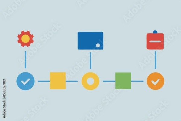 Obraz Visual Process Automation Flow Diagram Depiction