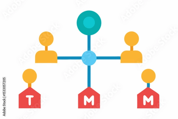 Obraz Team management structure with subordinates and supervisor