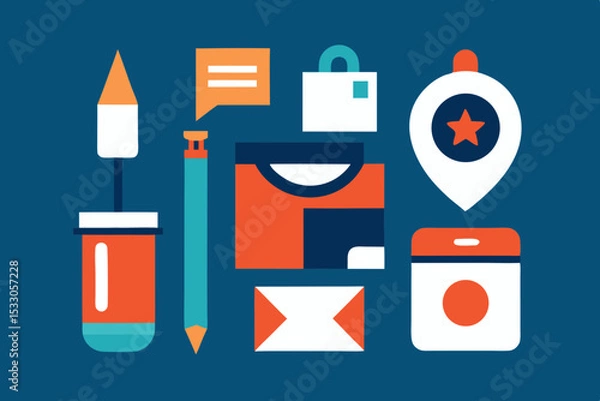 Obraz Iconography Represents a Multitude of Marketing and Business Strategies