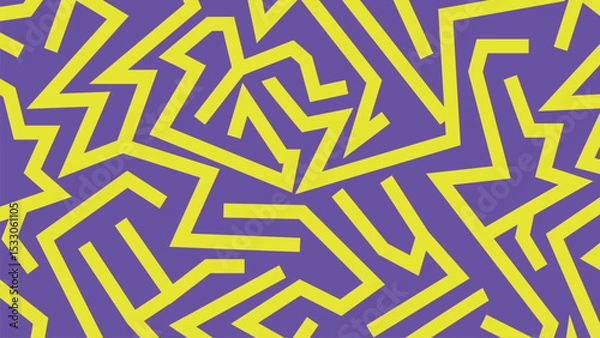 Obraz Vibrant yellow angular strokes purple background