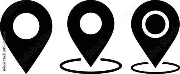 Fototapeta Pin Location Icon – Minimal Vector Map Marker Isolated on White Background

