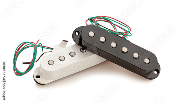 Fototapeta single coil pickups path isolated on white