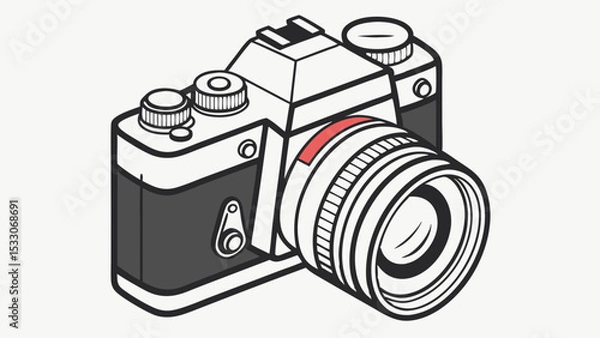 Obraz Vintage 35mm Film Camera Illustration Isometric View