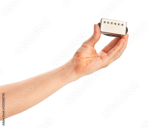Fototapeta humbucker pickup in hand path isolated on white