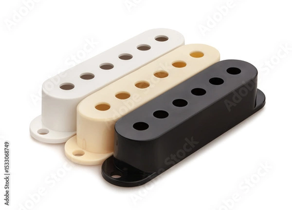 Fototapeta various single coil pickup covers path isolated on white