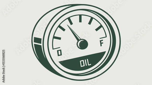 Obraz Vintage Style Oil Gauge with Needle Pointing Near Full
