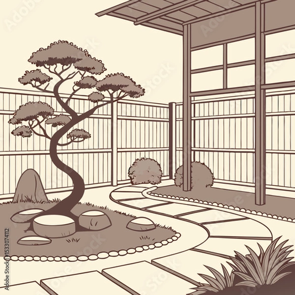 Obraz vector illustration of a tropical garden