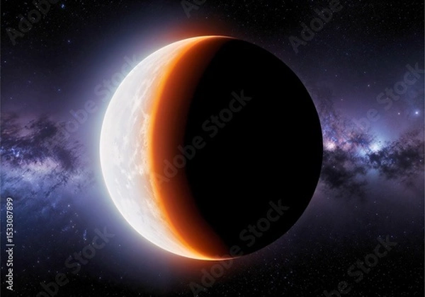 Obraz Eclipse with Planet and Cosmic Background
