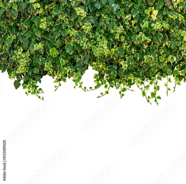 Obraz Ivy branches with green leaves as frame high border isolated