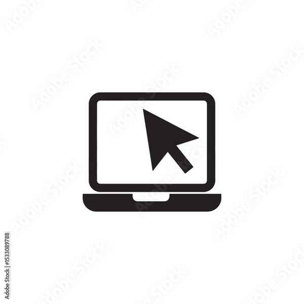 Fototapeta  The Laptop with a Pointer Icon