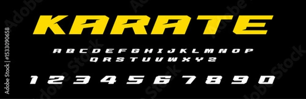 Fototapeta Karate lettering vector graphic fight apparel clothing prints eps svg png. Typography Fonts graphics designs posters stickers. Download it Now in high resolution format and print it in any size