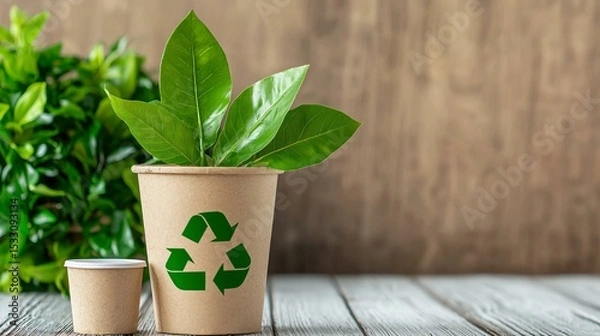 Obraz Recycling methods for office environments promoting paperless systems and reusable supplies