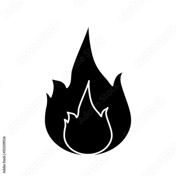 Obraz fire flame icon over white background. vector illustration