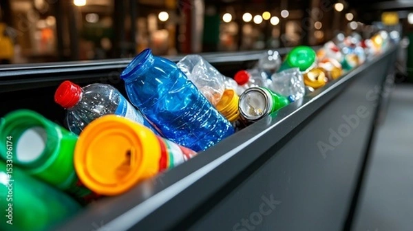 Obraz Trash sorting program in factories with industrial waste streams and hazardous material control