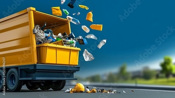 Obraz Trash sorting program in factories with industrial waste streams and hazardous material control