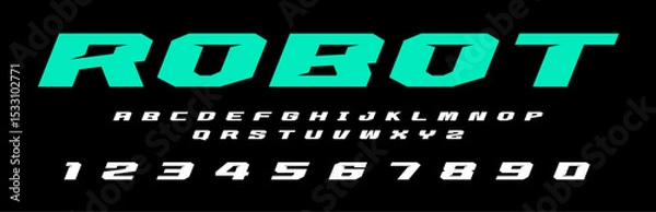 Fototapeta Robot Robotics lettering vector graphic apparel clothing prints eps svg png. Typography Fonts graphics designs posters stickers. Download it Now in high resolution format and print it in any size