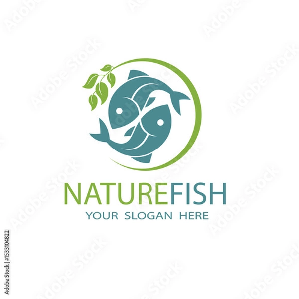 Fototapeta nature fish icon with waves isolated on white background
