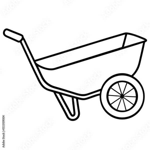 Obraz wheelbarrow on white background