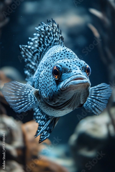 Obraz A globe fish, in its natural environment