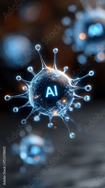 Fototapeta Artificial intelligence cell structure spreading