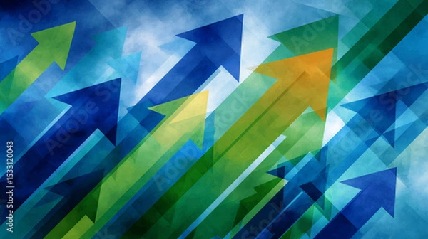 Fototapeta Vibrant Arrows Ascending Through Cloudy Hues