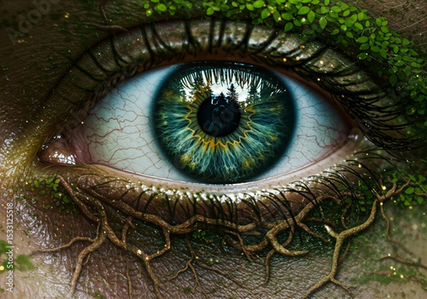 Obraz Nature's Gaze, A Symbol of Earth's Eye and Connection