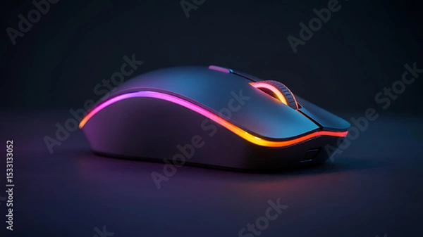 Fototapeta Illuminated Gaming Mouse with RGB Lighting