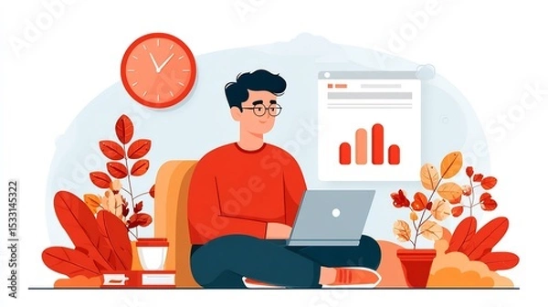 Obraz Business illustrators creating digital artworks marketing campaigns digital illustration creativity concept
