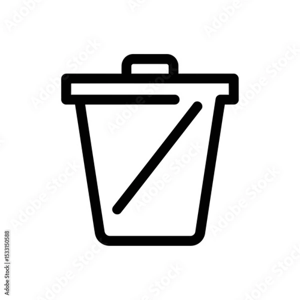Fototapeta Vector icon of a trash can symbolizing waste disposal