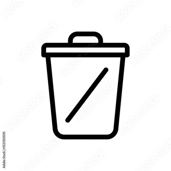 Fototapeta Vector icon of a trash can representing waste disposal