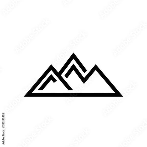 Fototapeta Mountain range vector icon design for outdoor adventure themes