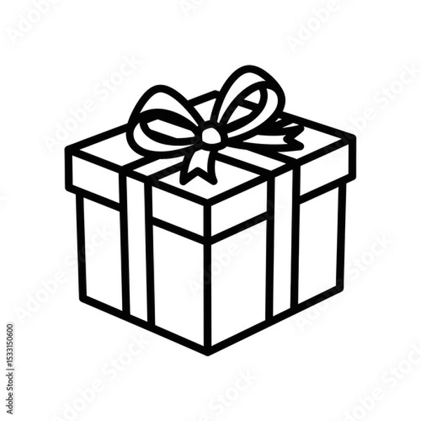 Fototapeta Vector icon of a gift box with a bow representing celebration