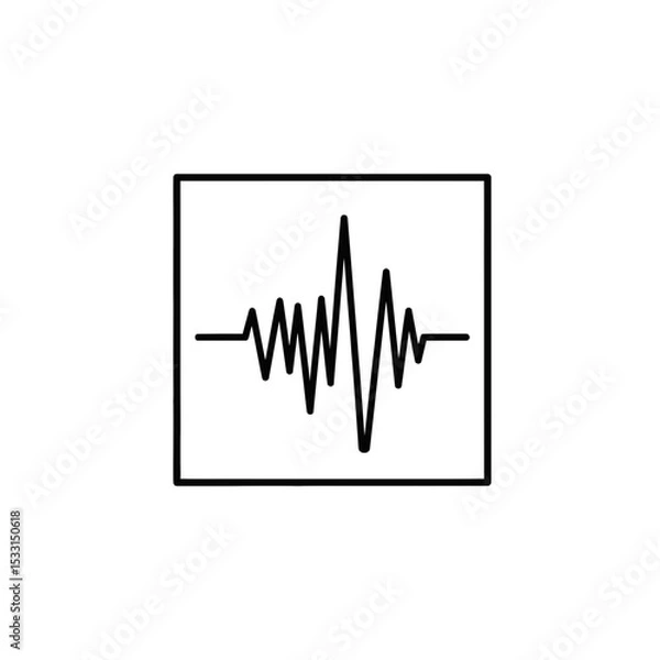 Fototapeta Vector icon of sound wave representing audio frequency
