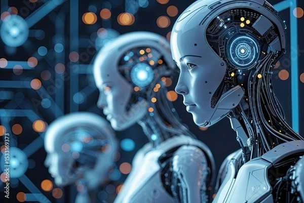 Fototapeta The Impact of Artificial Intelligence on Digital Revolution and Technology Transformation