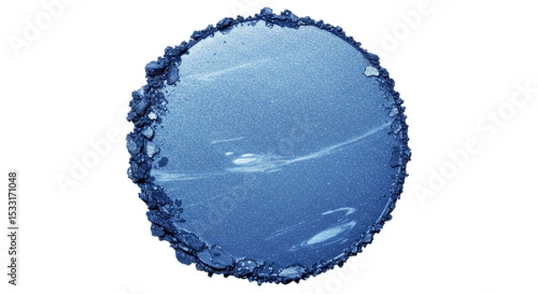 Obraz Round dark blue blush smear with crushed powder edge isolated on transparent background