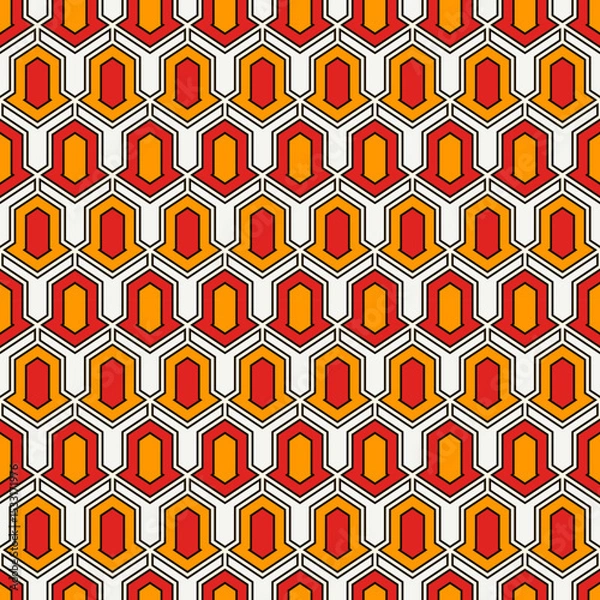 Fototapeta Seamless ethnic vector. Tribal wallpaper. Arrows ornament. Geometrical pattern. Geometric backdrop. Mosaics motif. Grid background. Textile print. Ethnical design. Abstract image