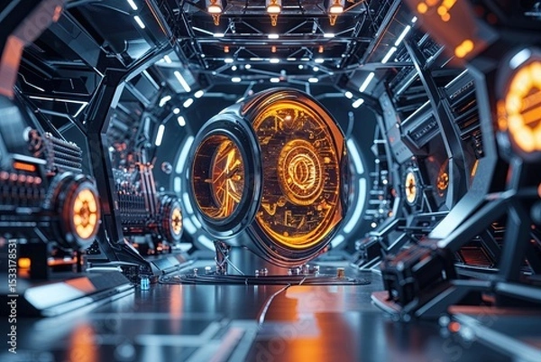 Fototapeta Exploring Big Data Dynamics through Advanced 3D Visualization of Innovative Structures and Future Technologies